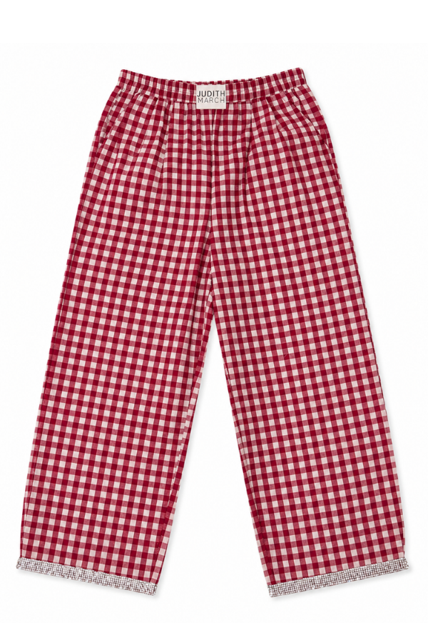 MINI KIDS RED GINGHAM PANTS bow Judith March