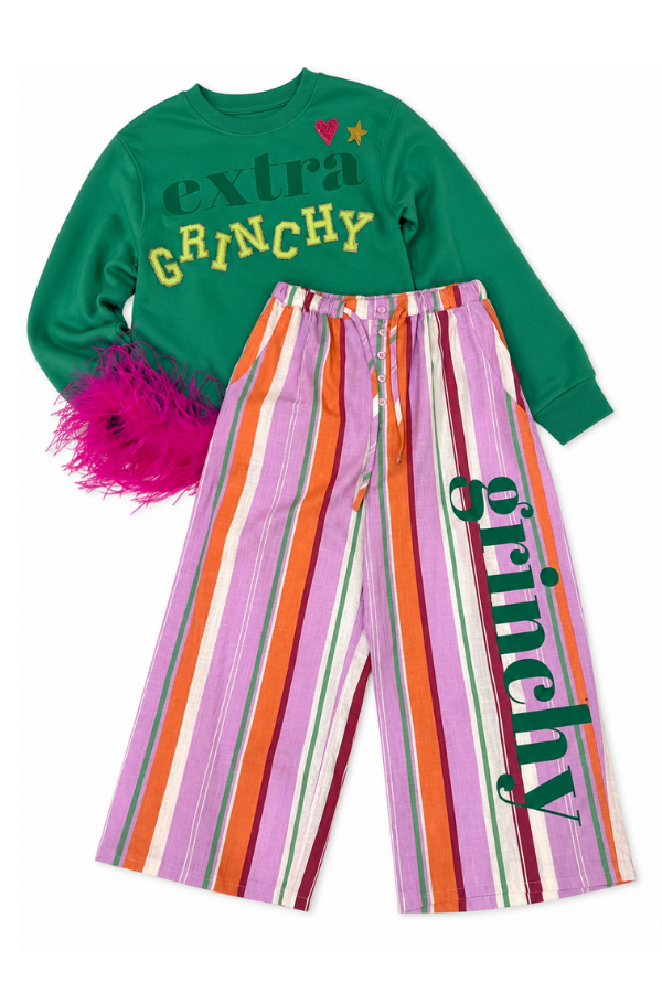 MINI KIDS GRINCHY STRIPED PANTS bow Judith March