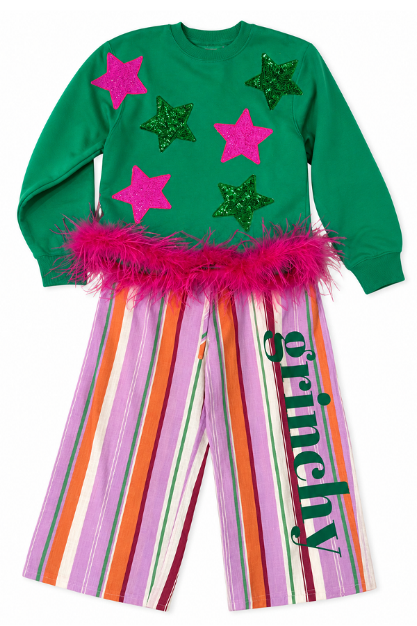 MINI KIDS GRINCHY STRIPED PANTS bow Judith March