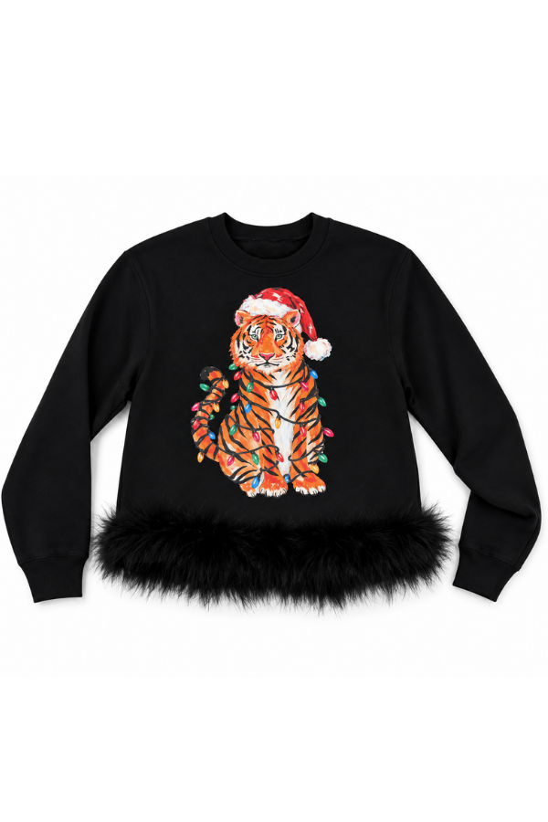 MINI KIDS TANGLED TIGER BLACK PULLOVER PULLOVER Judith March
