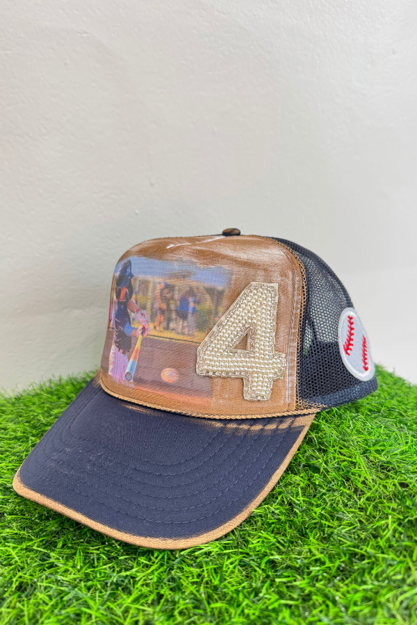 CUSTOM SPORTS PATCH PHOTO TRUCKER HAT HAT Judith March