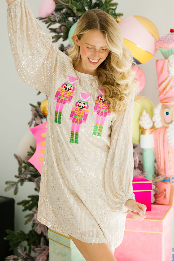 NUTCRACKER PATCH SEQUIN DRESS DRESS Judith March SMALL