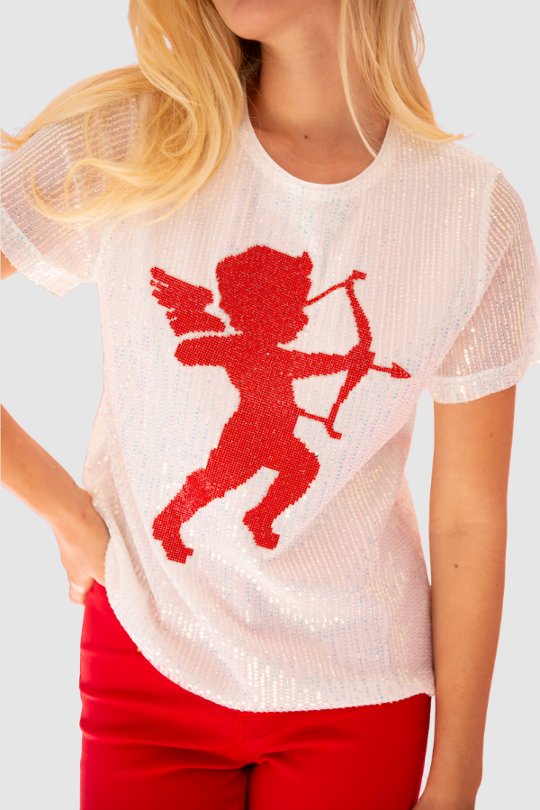 *CUPID IRIDESCENT SEQUIN TOP - SMALL SWEATER Judith March