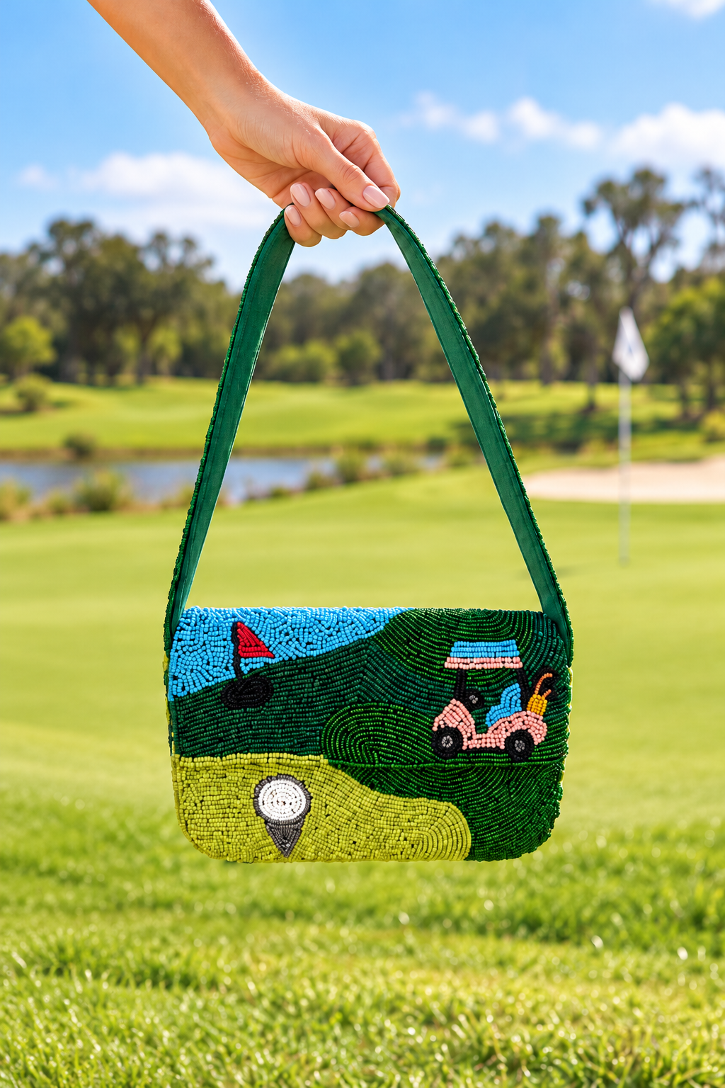 TEE TIME BEADED PURSE Clutch Judith March