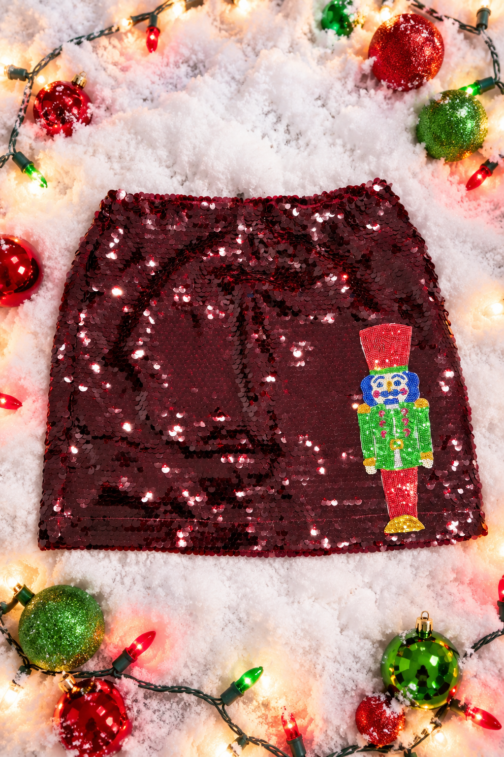 TOY SOLIDER MAROON SEQUIN SKIRT SKIRT Judith March