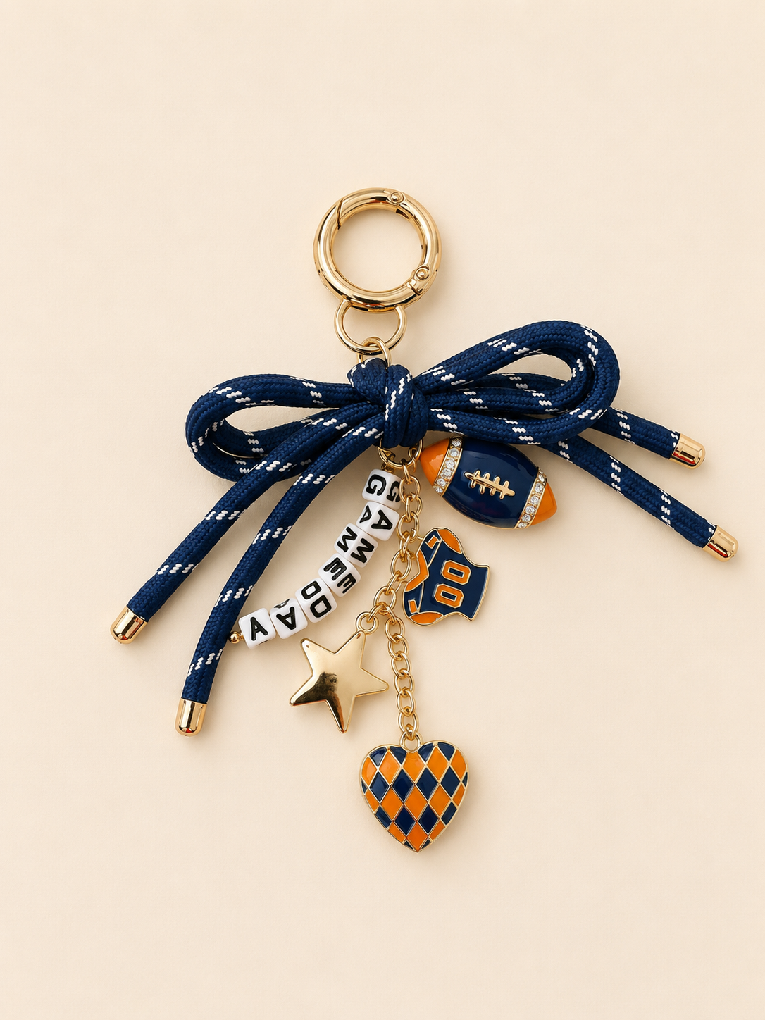 GAME DAY BAG CLIPS ACCESSORIES Judith March NAVY - BOW BAG CLIP