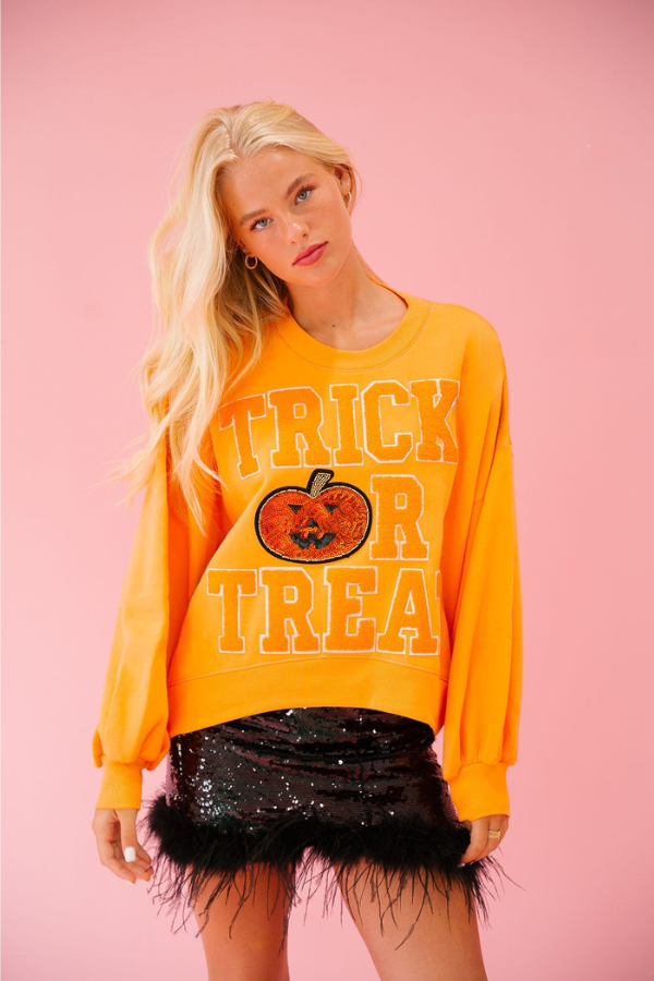 TRICK OR TREAT PUMPKIN PULLOVER PULLOVER Judith March