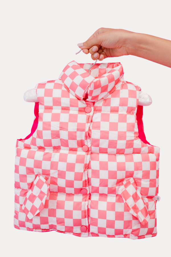 *MINI KIDS PINK CHECKERED VEST VEST Judith March