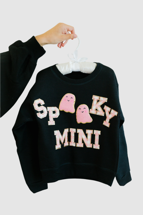 *MINI KIDS SPOOKY MINI BLACK PULLOVER - XSMALL (2-4) SWEATER Judith March