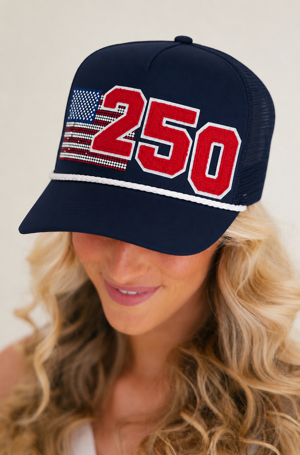 CHEERS TO 250 NAVY STRUCTURED HAT HAT Judith March