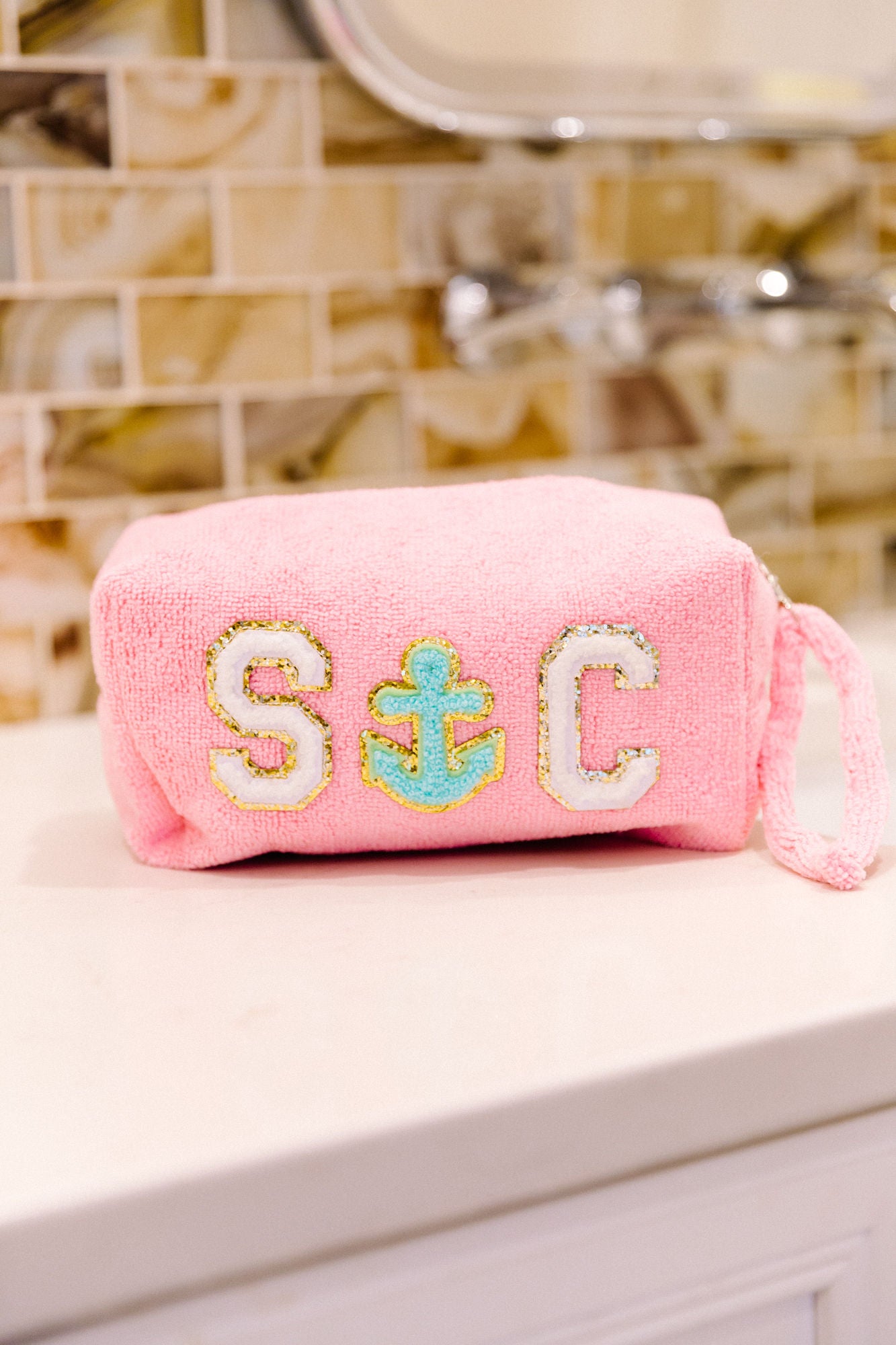 CUSTOM SMALL TERRY CLOTH BAG "CUSTOMIZE YOUR OWN" Custom Judith March PINK  