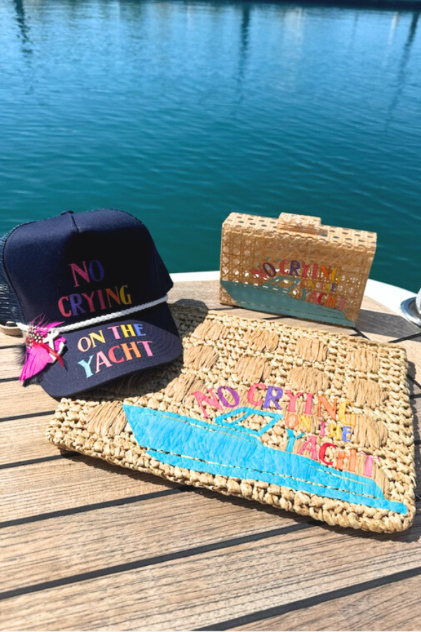 NO CRYING ON THE YACHT STRAW CLUTCH Clutch Judith March