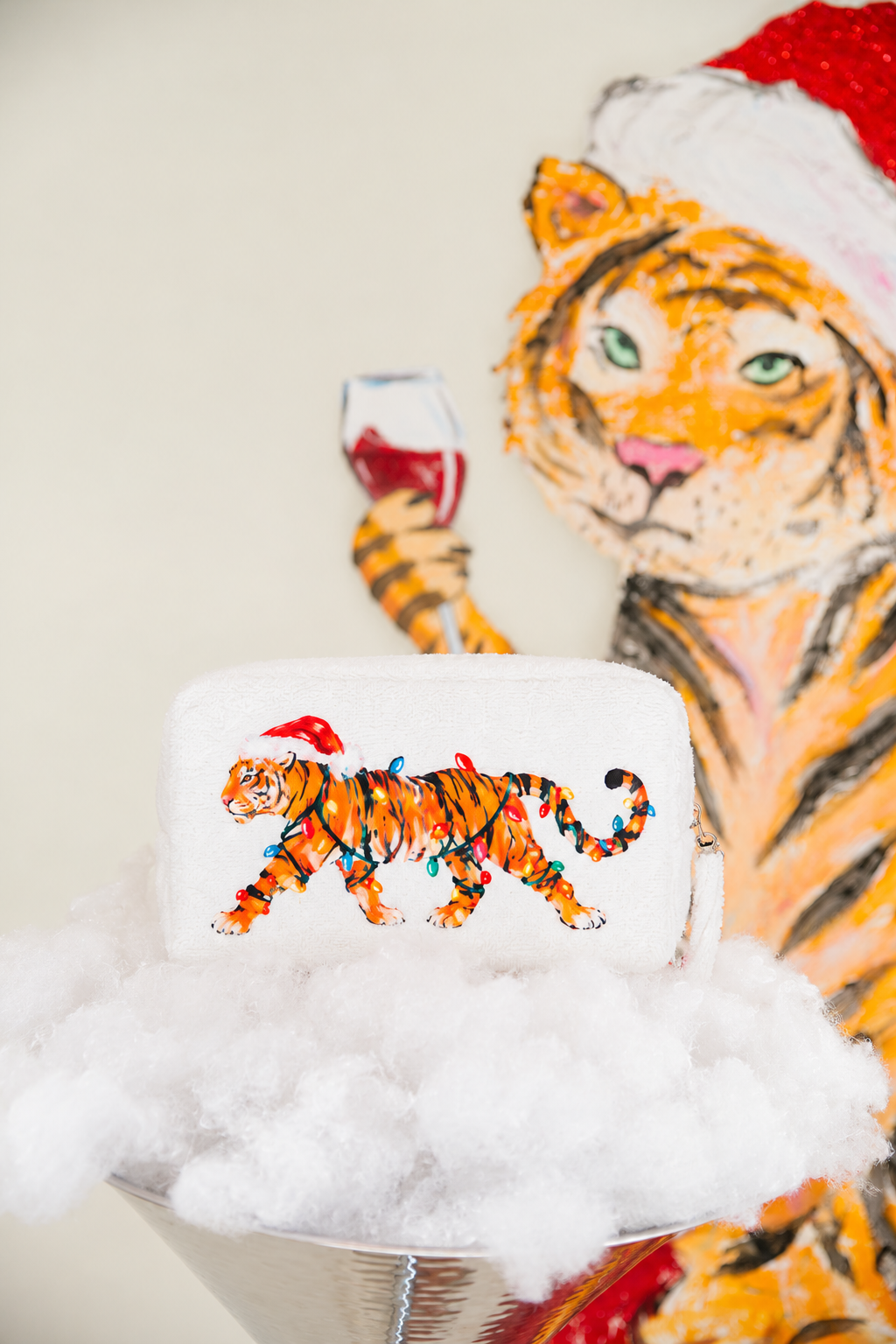 WILD ABOUT CHRISTMAS COSMETIC BAGS TERRY BAG Judith March WHITE (TERRY)