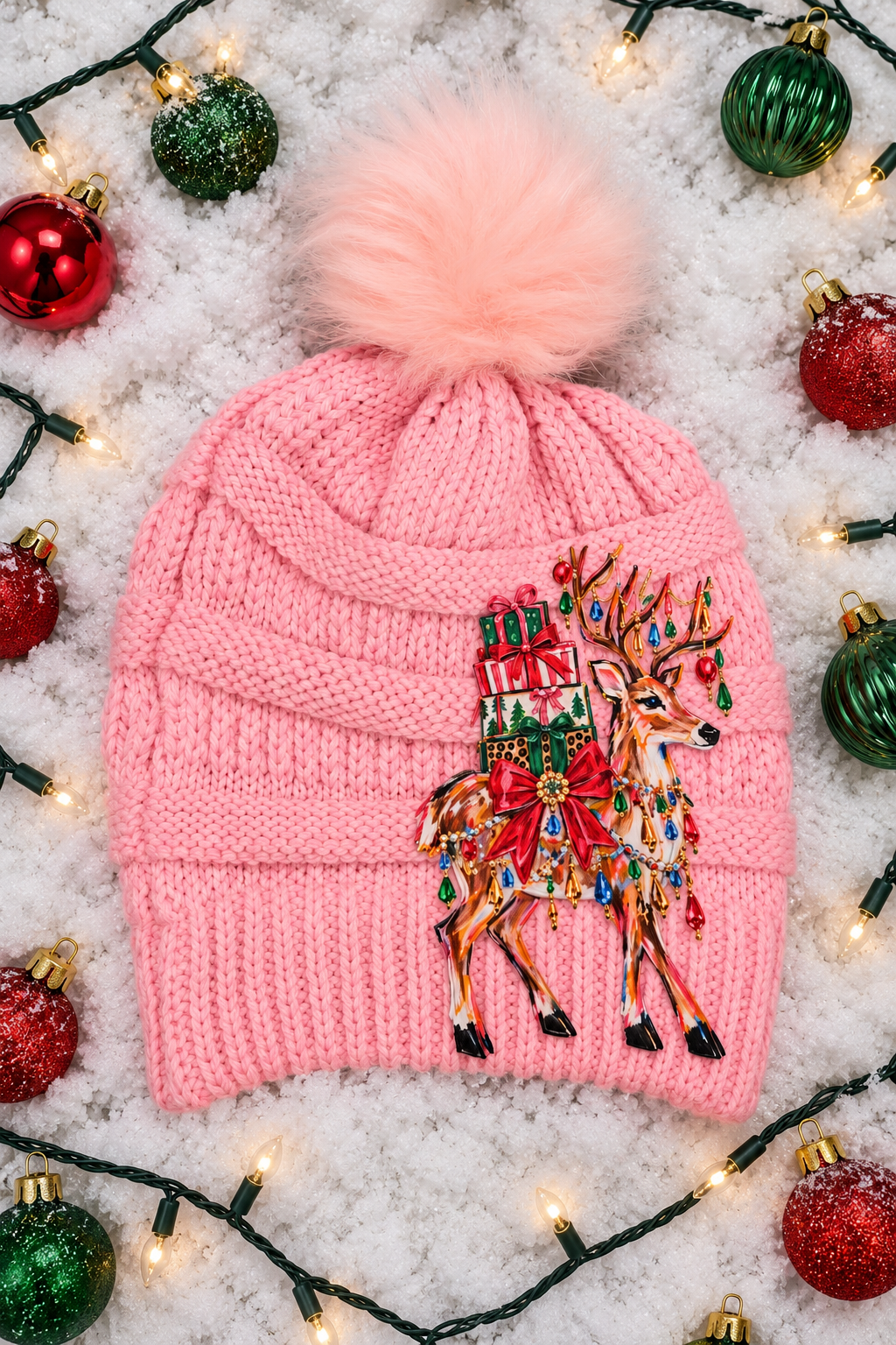 REINDEER & RIBBONS BEANIES BEANIE Judith March LIGHT PINK