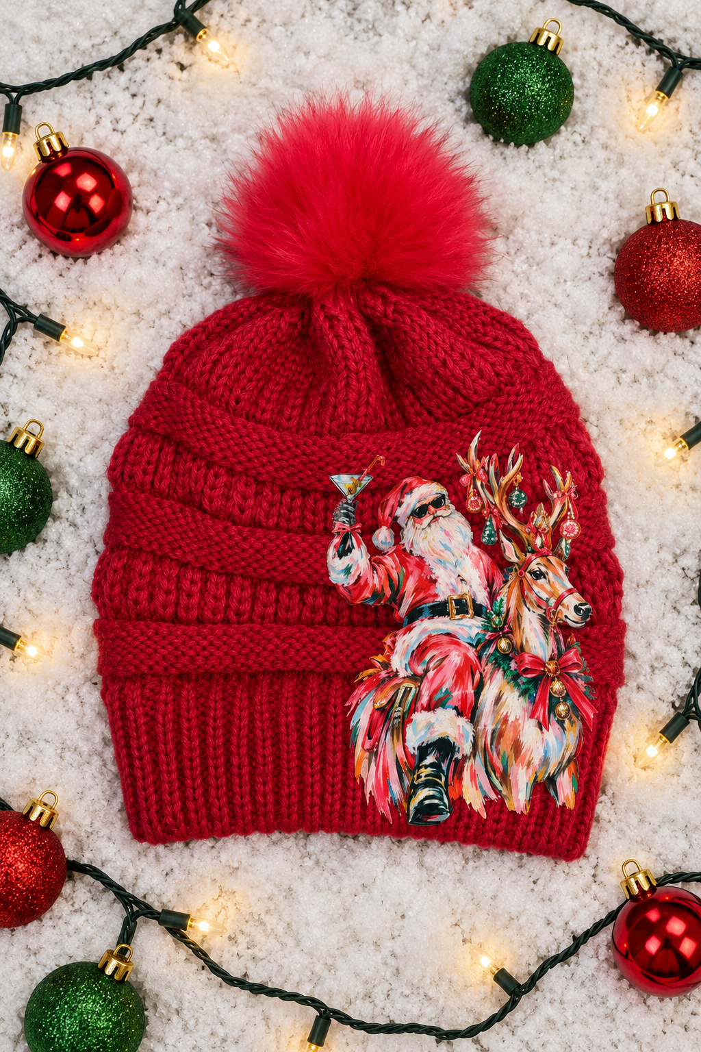SANTA'S MIDNIGHT MARTINI BEANIES BEANIE Judith March HOT PINK