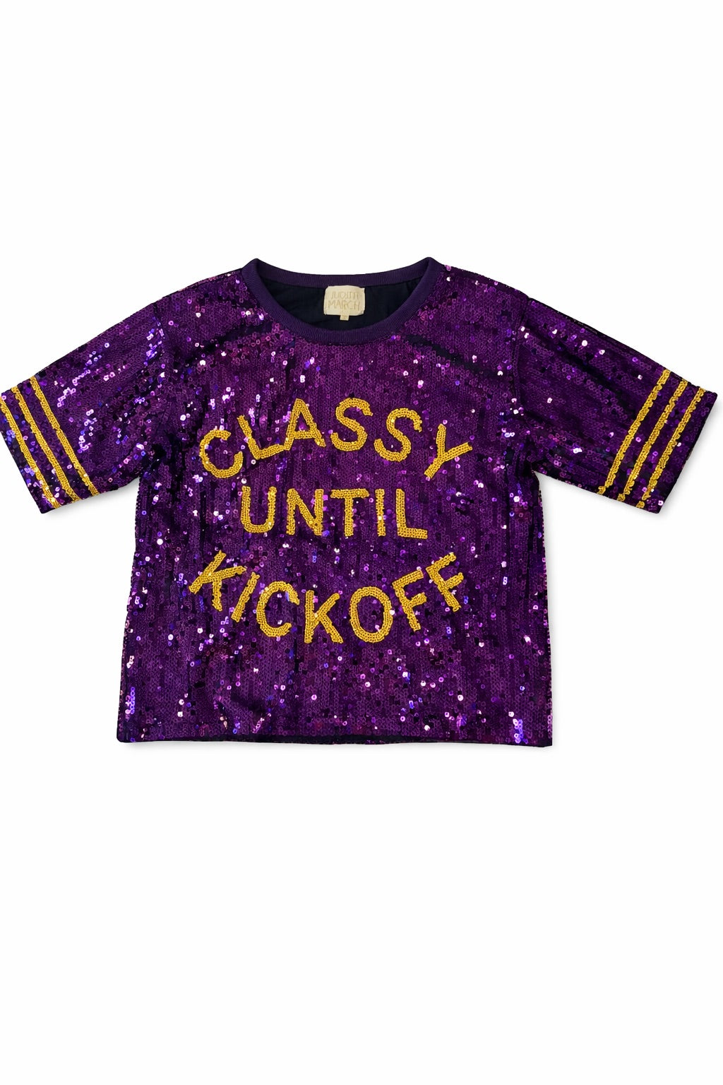 *CLASSY UNTIL KICKOFF PURPLE SEQUIN TOP - MULTIPLE SIZES TOP Judith March