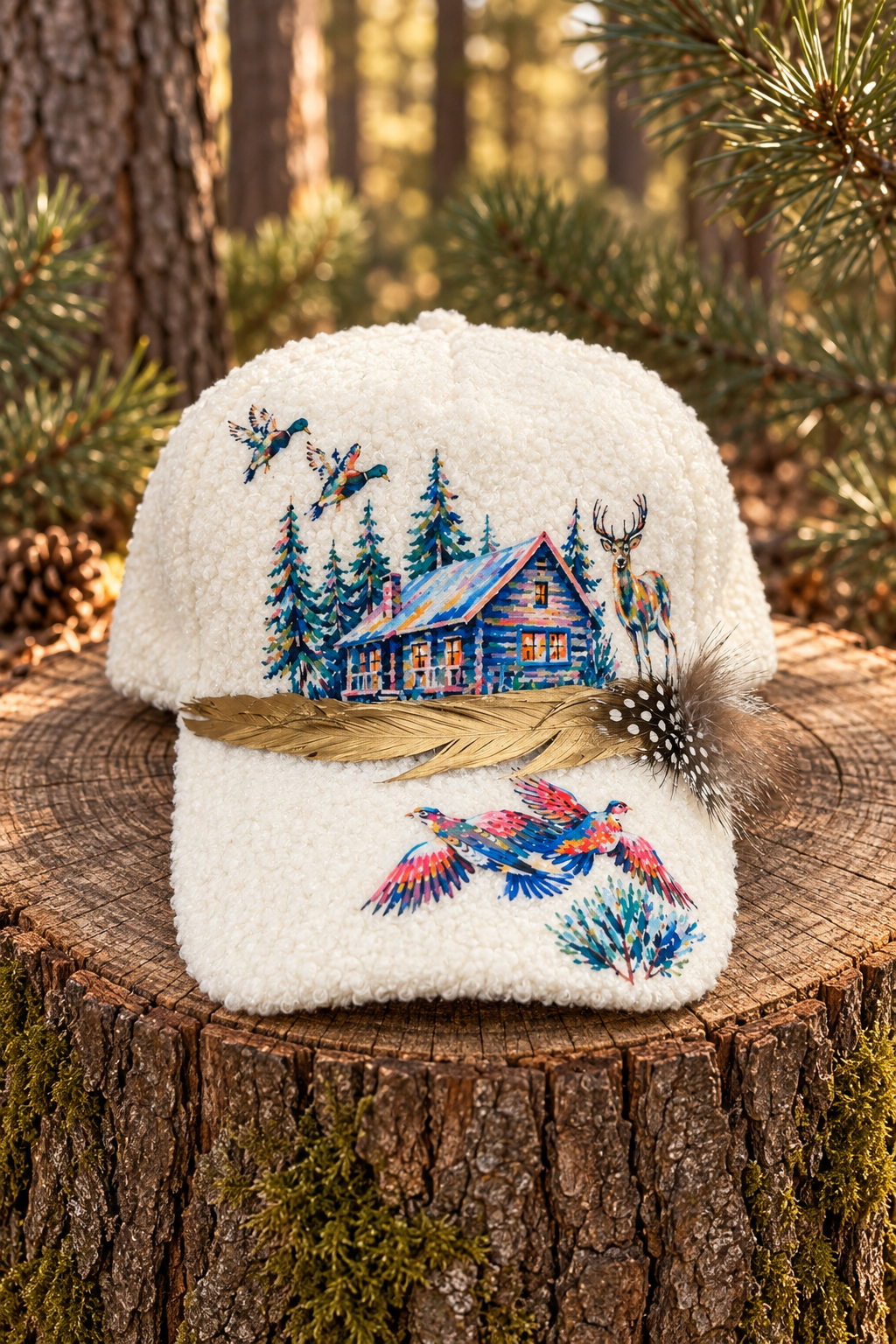 CABIN SEASON WHITE SHERPA HAT