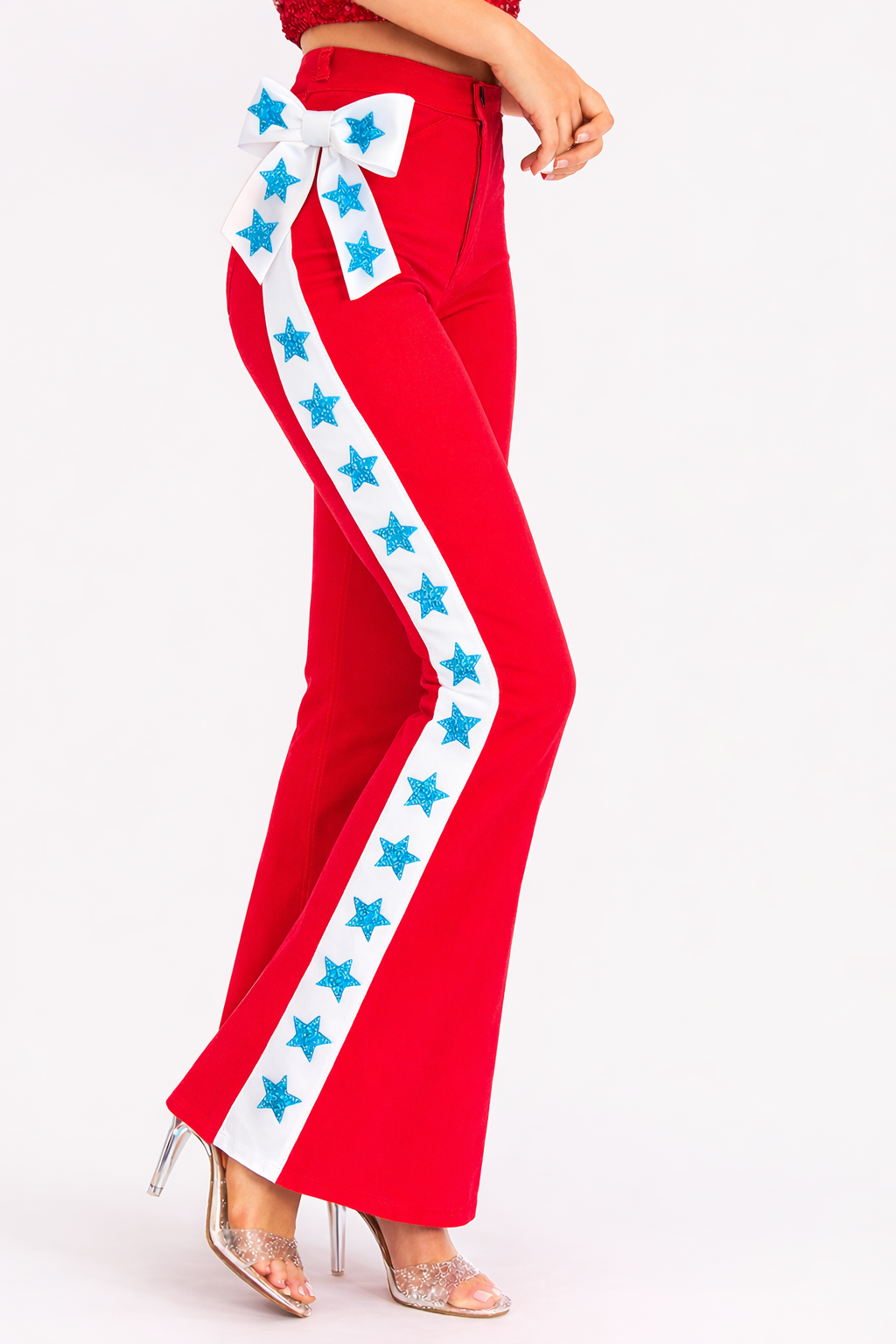 STARS AND STRIPES RED FLARES FLARES Judith March