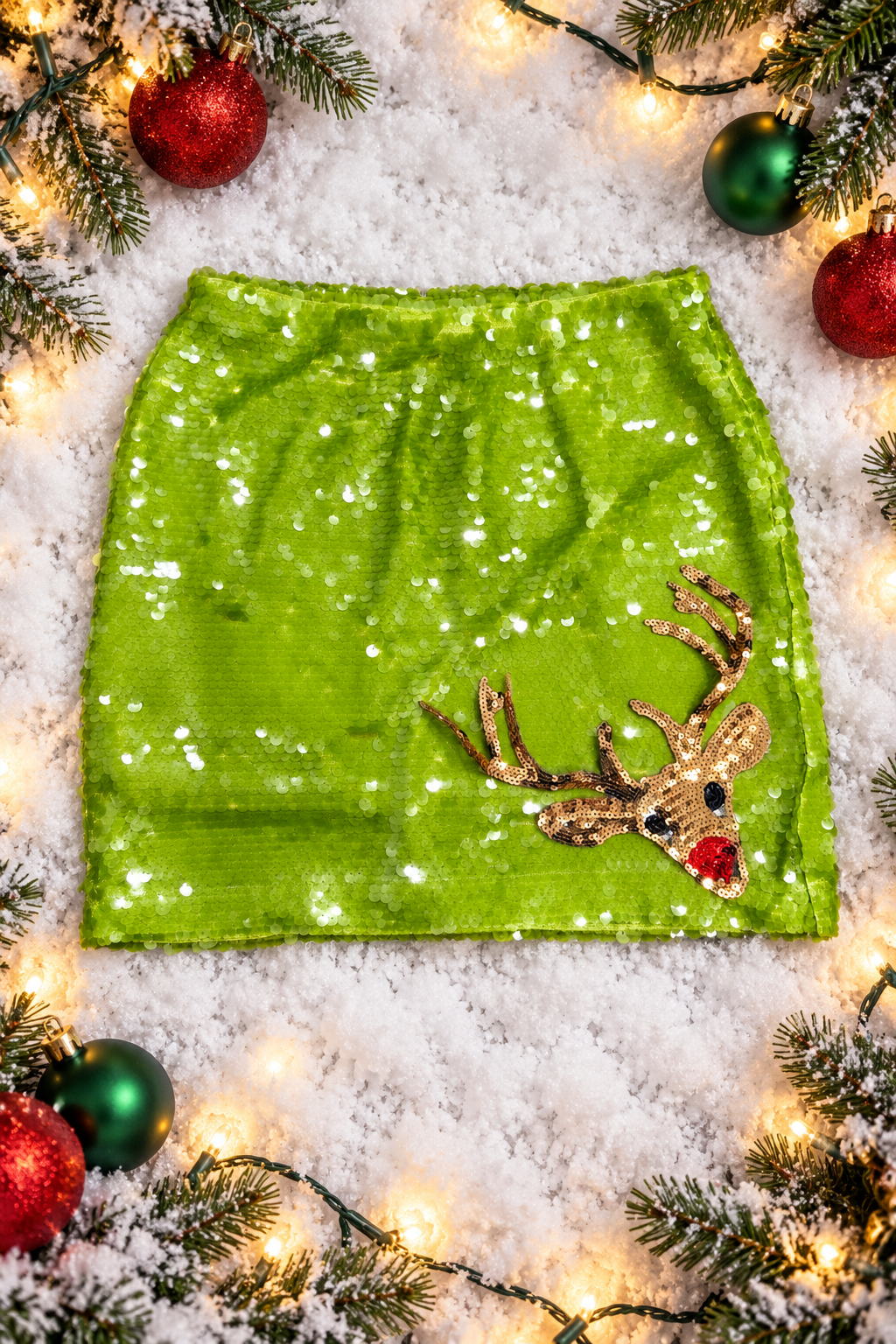 RUDOLPH'S SPARKLE SEQUIN SKIRT SKIRT Judith March GREEN SMALL