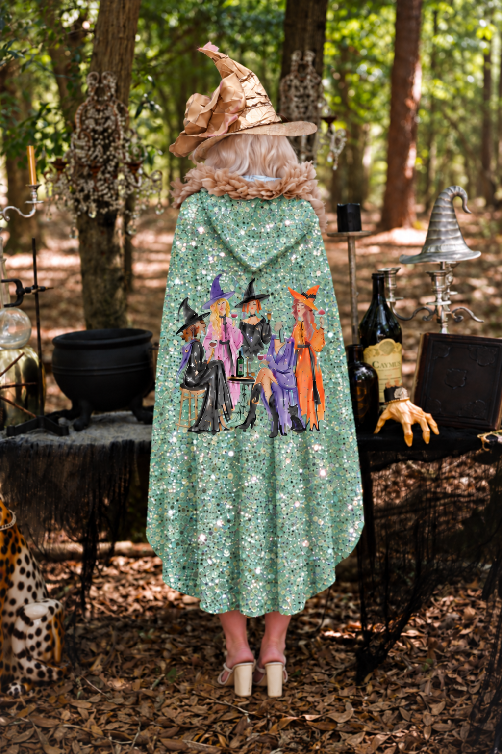 WITCH'S NIGHT OUT BLUE SEQUIN CAPE - ONE SIZE CAPE Judith March ONE SIZE MINT