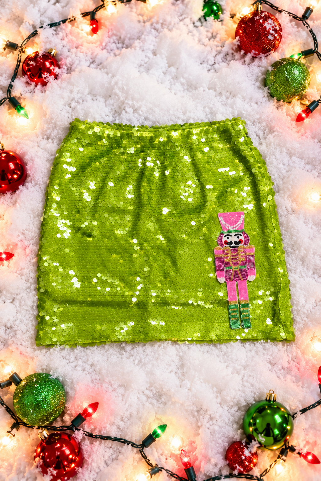 SUGARPLUM SOLIDER GREEN SEQUIN SKIRT SKIRT Judith March