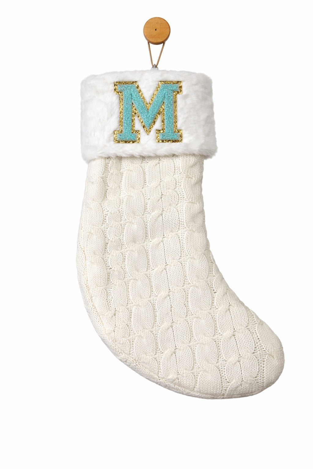 *TEAL "M" WHITE STOCKING HAT Judith March