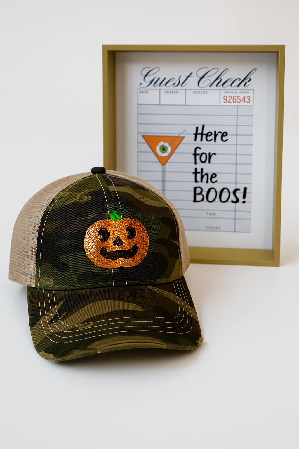 PUMPKIN PATCH CAMO DISTRESSED HAT Judith March