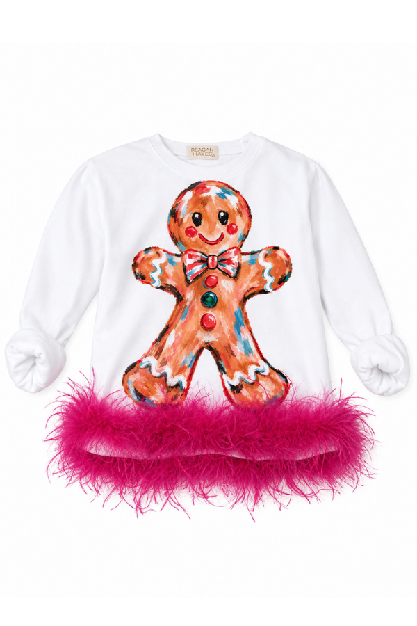 MINI KIDS GINGERBREAD CUTIE WHITE PULLOVER PULLOVER Judith March