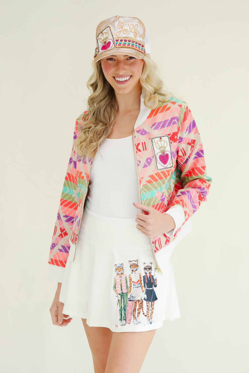 TIGERS & TEES WHITE TENNIS SKIRT SKIRT Judith March