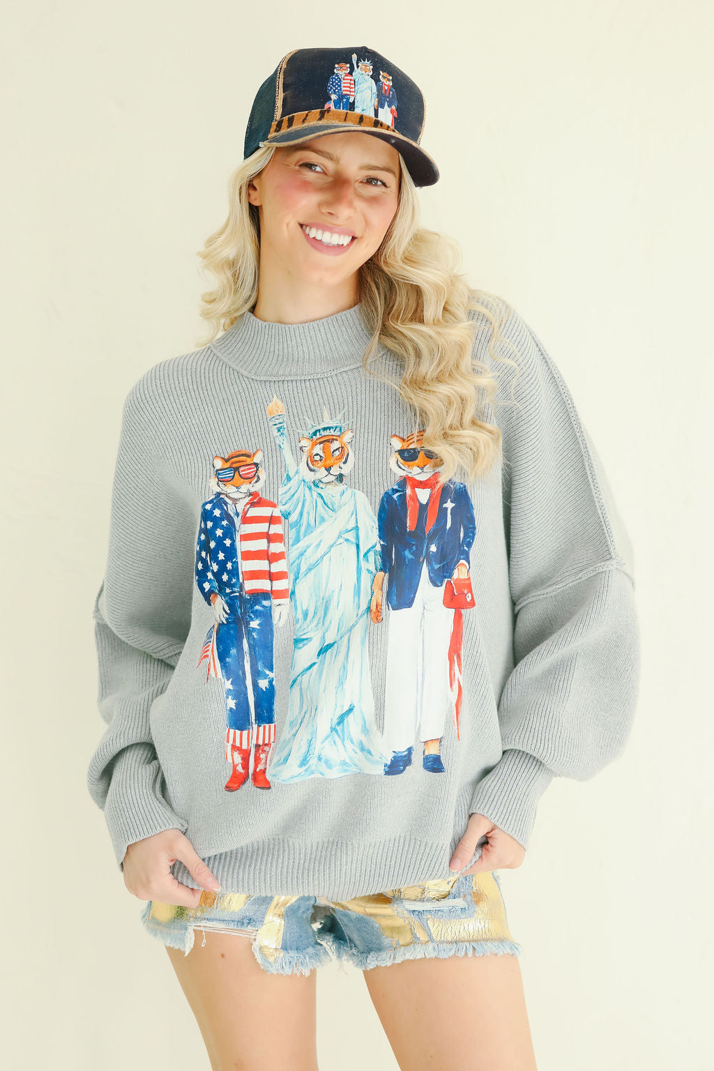 STARS & STRIPES ASH BLUE SWEATER SWEATER Judith March