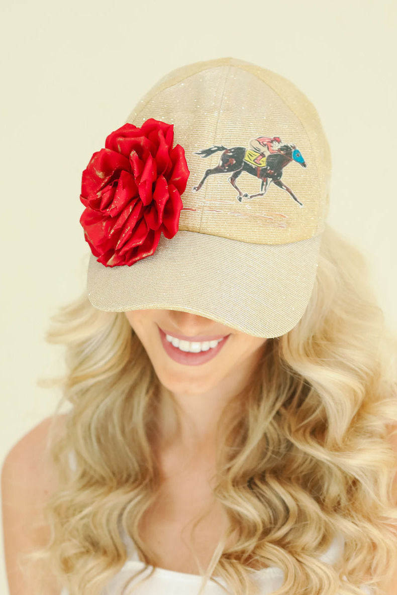 RACE DAY ROSE GOLD SPARKLE HAT HAT Judith March