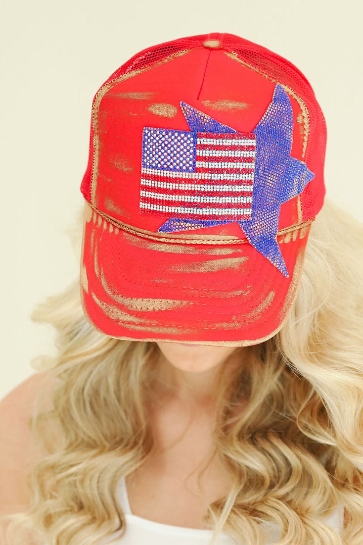 AMERICAN STAR RED TRUCKER HAT HAT Judith March
