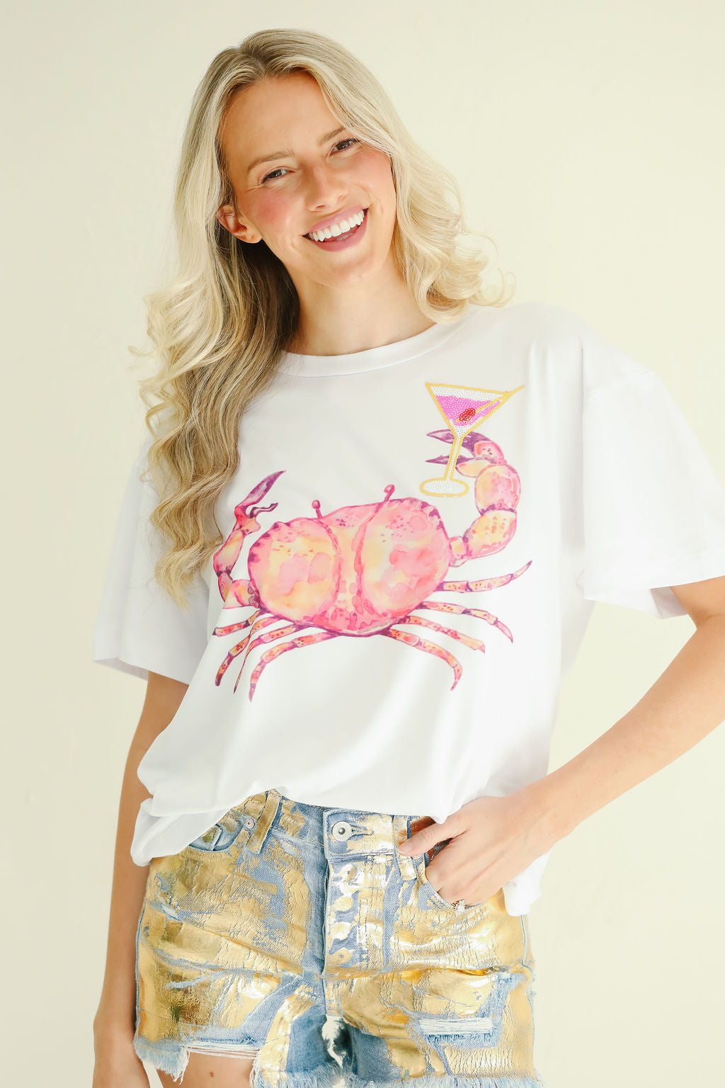 CRAB MARTINI WHITE TEE TEE Judith March