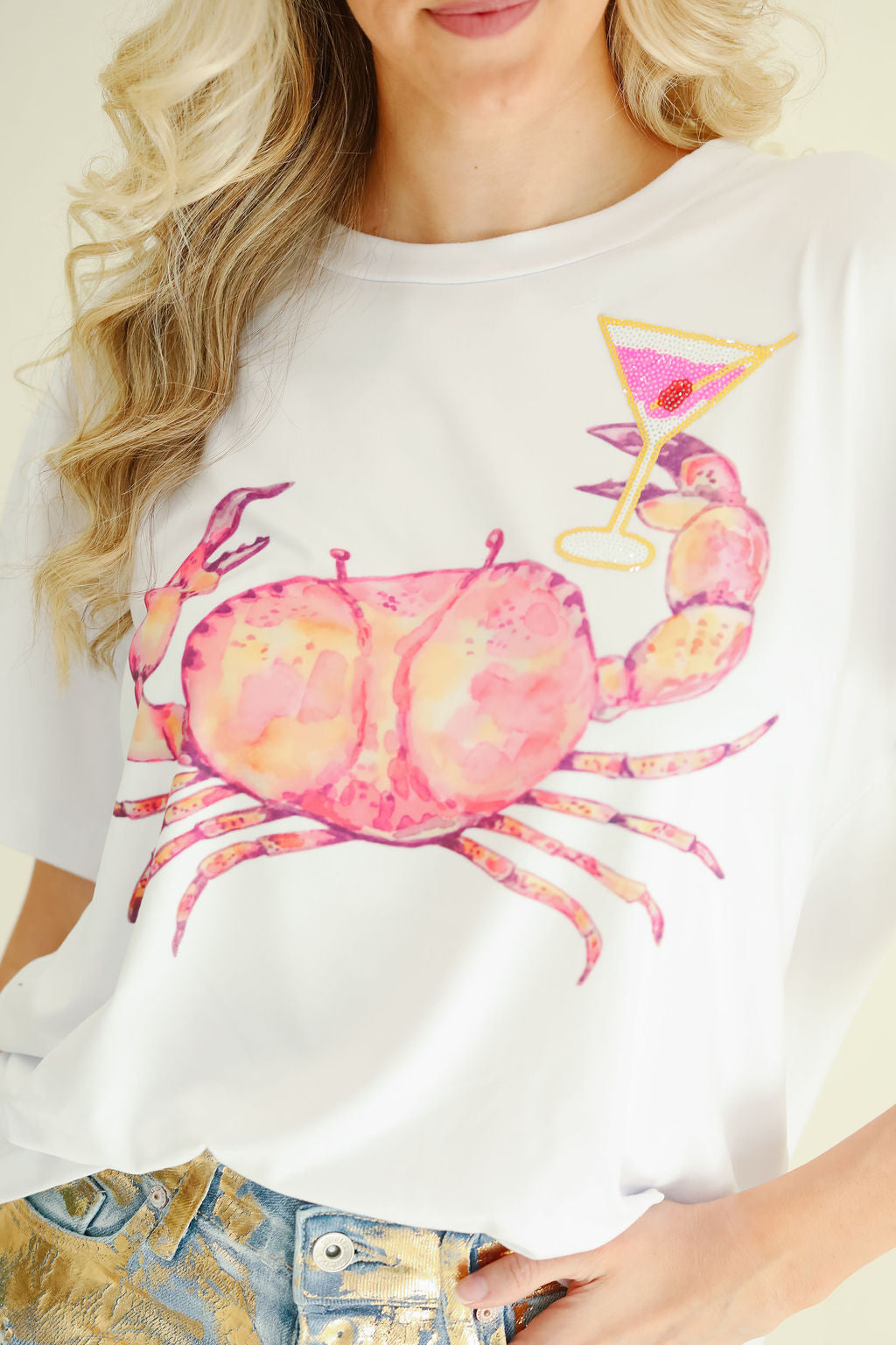 CRAB MARTINI WHITE TEE TEE Judith March