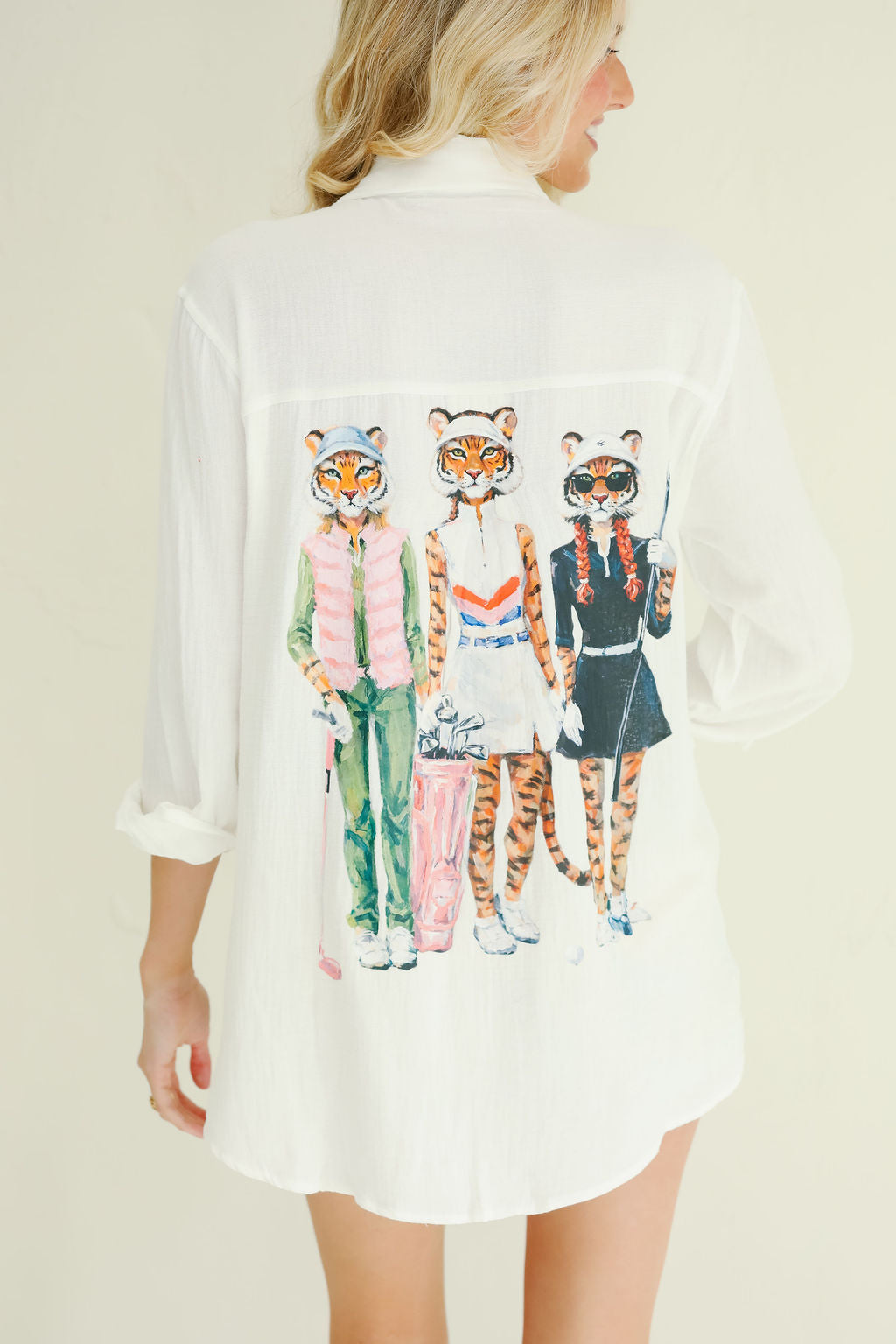 TIGERS & TEES WHITE BUTTON DOWN Button Down Judith March