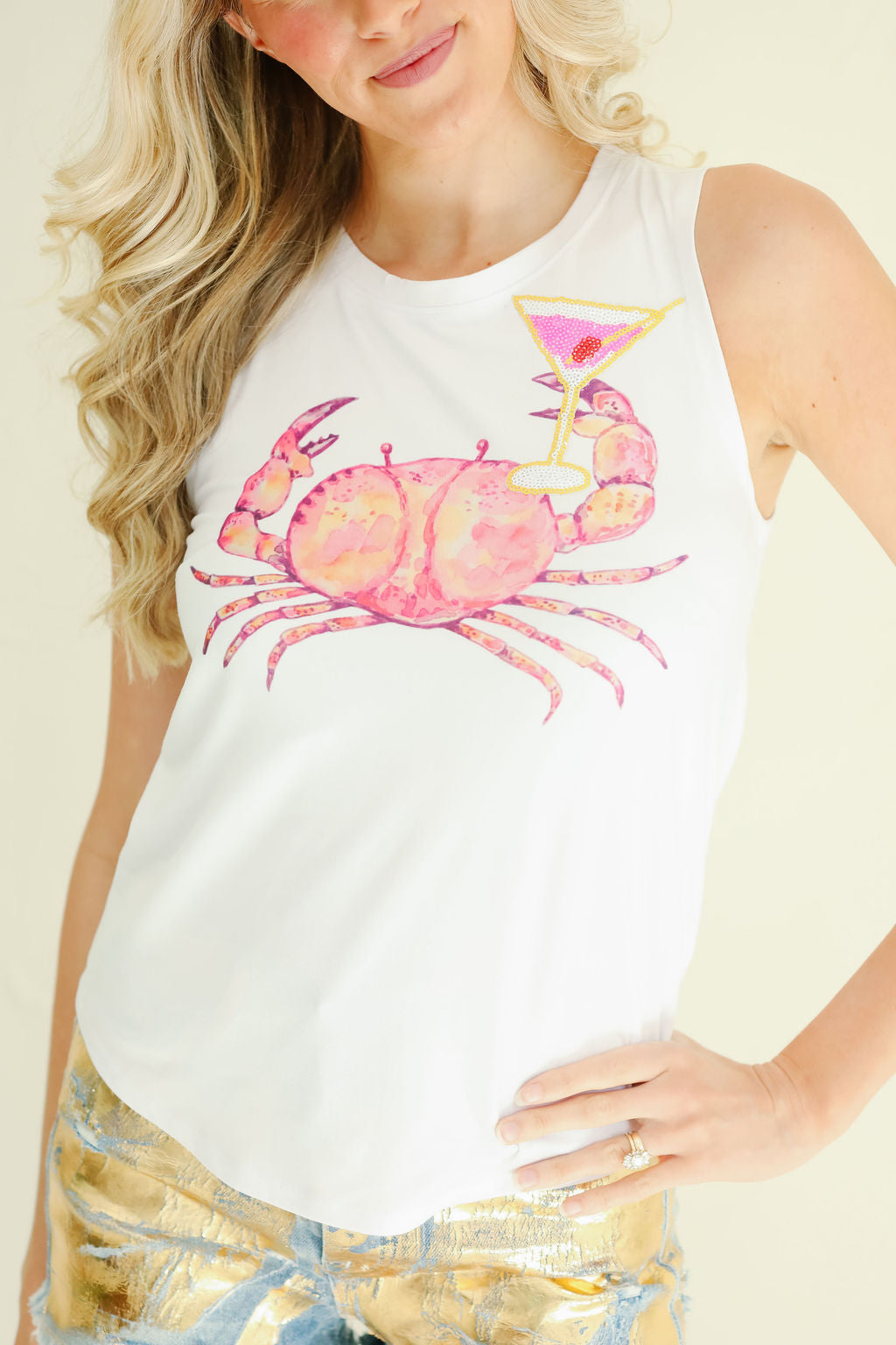 CRAB MARTINI WHITE TANK TANK Judith March