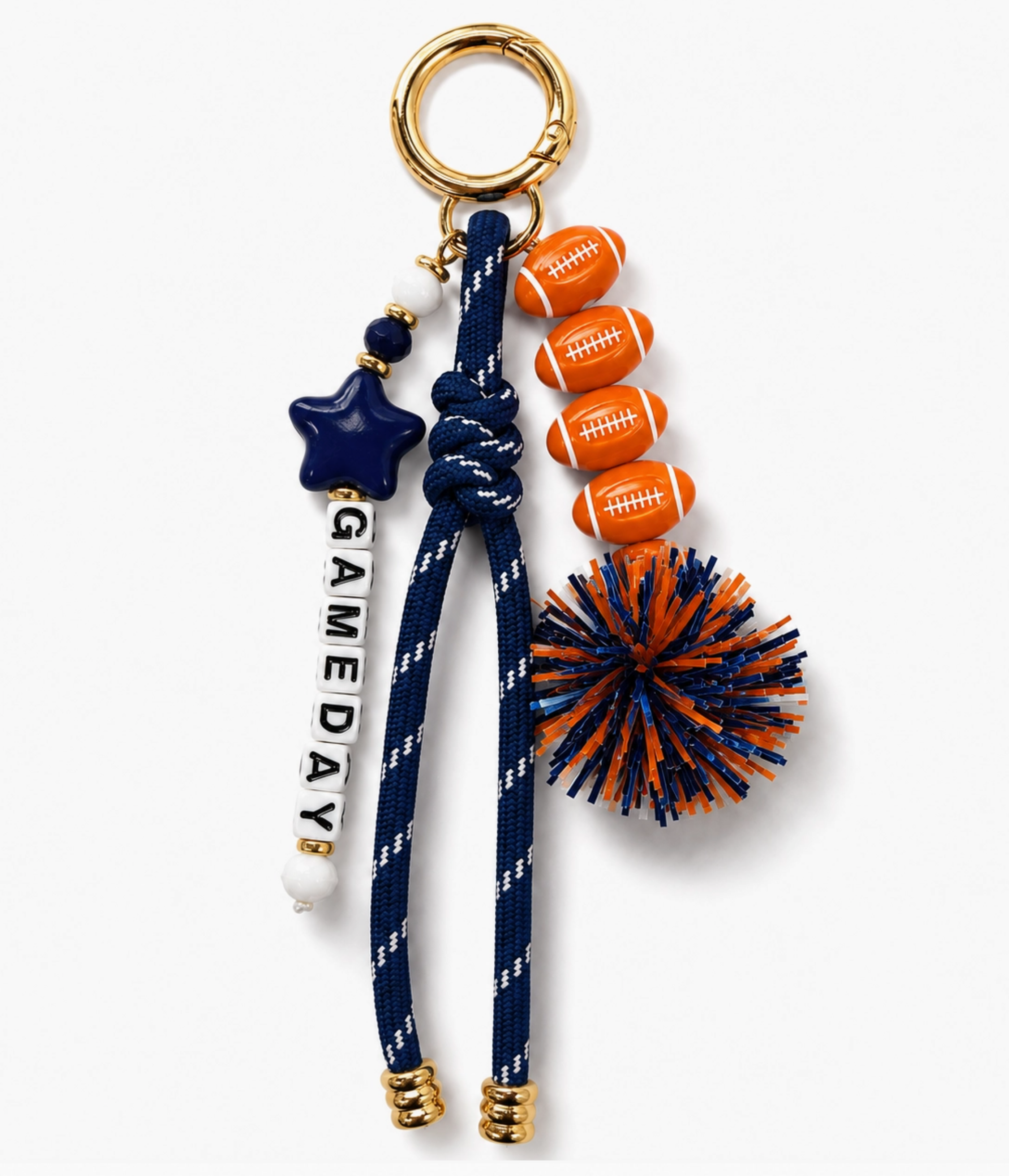 GAME DAY BAG CLIPS ACCESSORIES Judith March NAVY - POM POM BAG CLIP
