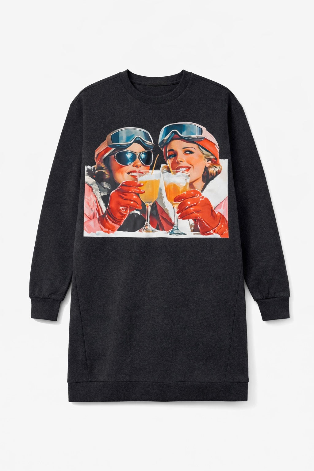 SLOPESIDE SPRITZ CHARCOAL PULLOVER DRESS DRESS Judith March