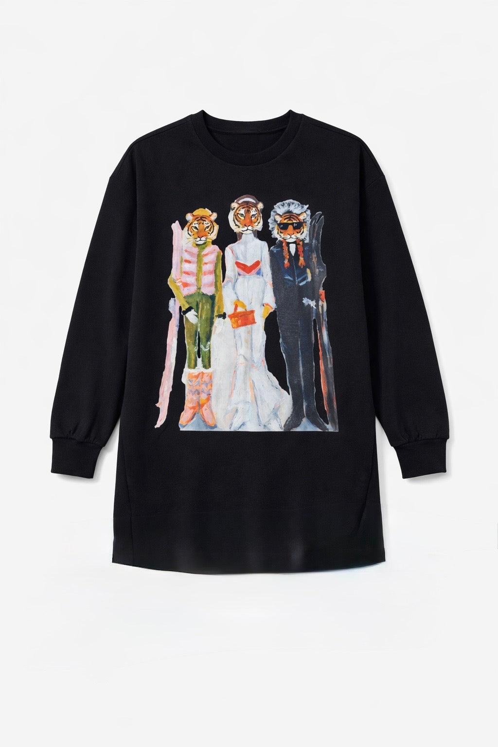 STRIPES & SLOPES BLACK PULLOVER DRESS DRESS Judith March