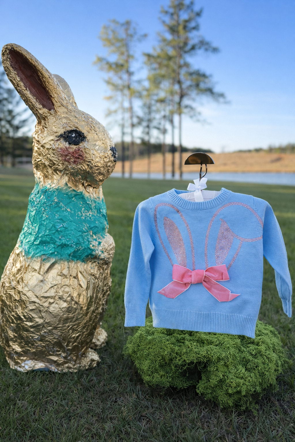MINI KIDS BUNNY EAR BLUE SWEATER SWEATER Judith March