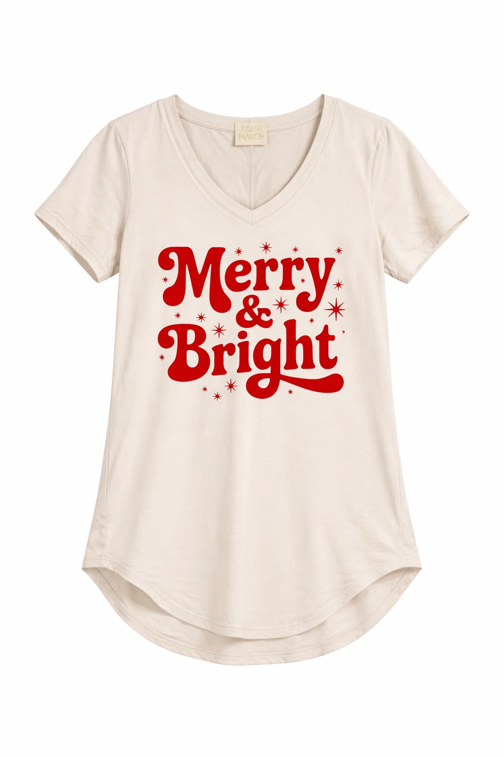 *MERRY & BRIGHT BEIGE T-SHIRT DRESS - L/XL PULLOVER Judith March