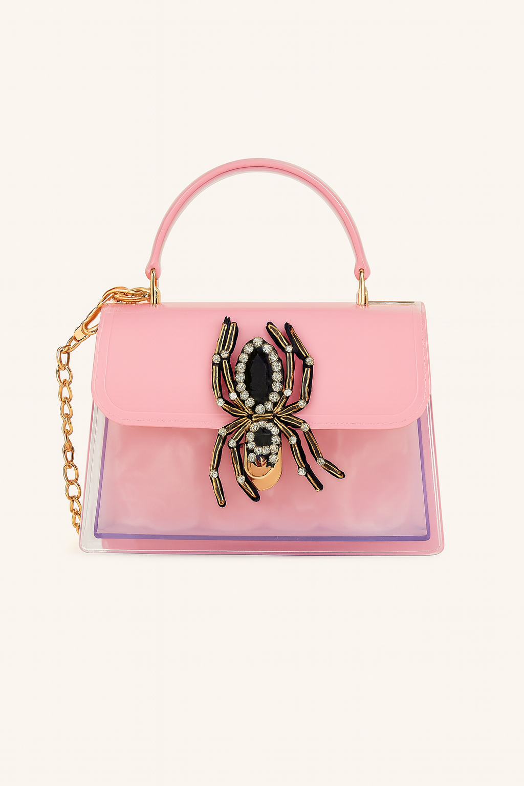 CRYSTAL WEB PINK BAG NECKLACE Judith March