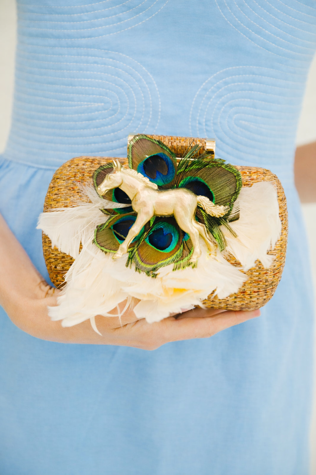 GRANDSTAND PLUME CLUTCH PURSE Judith March