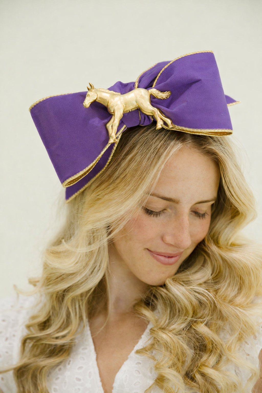 RACE DAY BOW PURPLE HEADBAND Headband Judith March