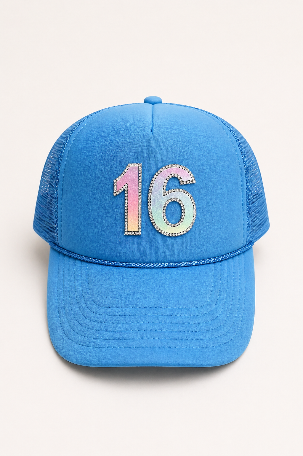 *RAINBOW #16 BLUE TRUCKER HAT HAT Judith March