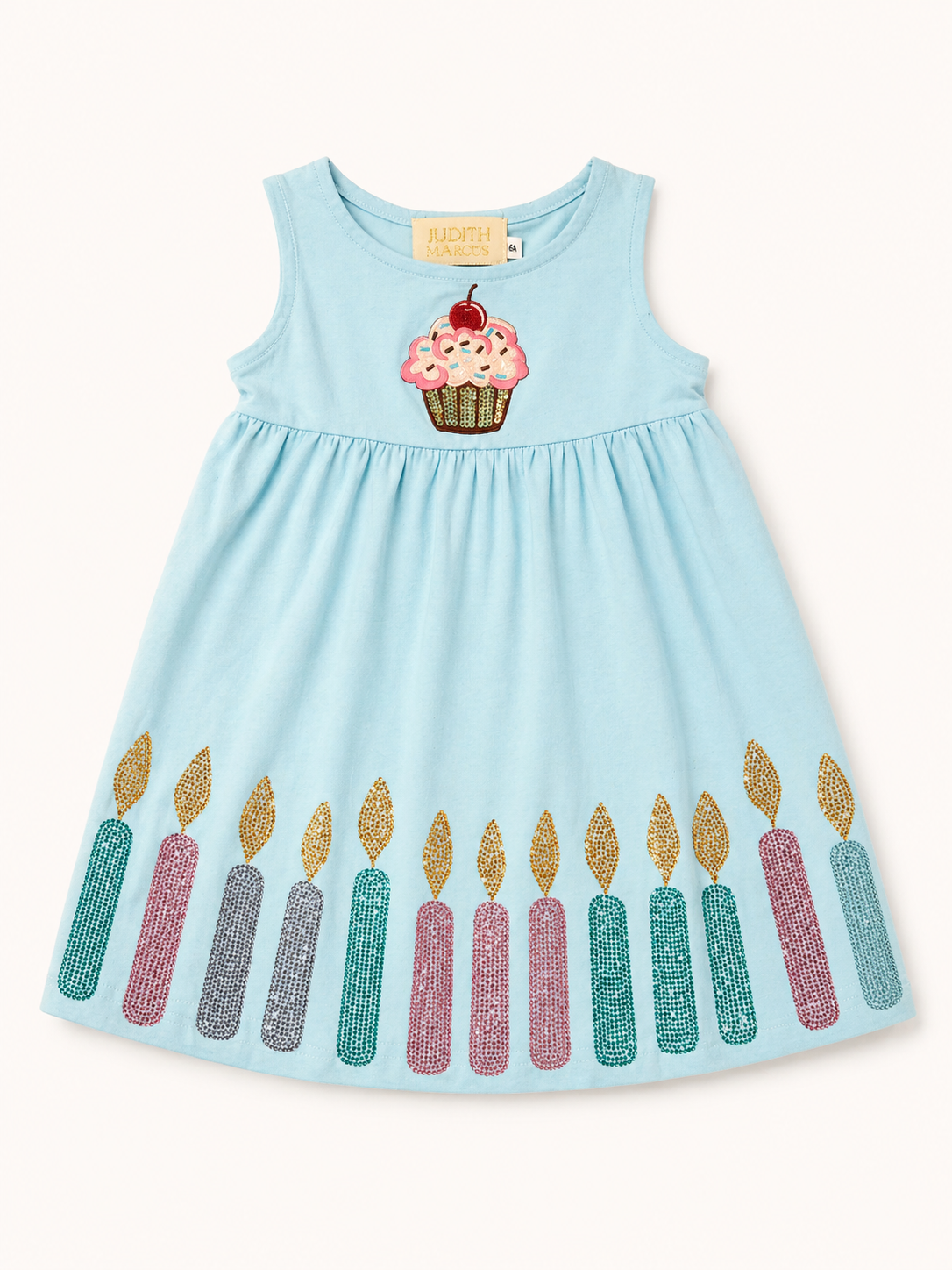 *MINI KIDS CUPCAKE BIRTHDAY BLUE DRESS - SMALL (6-8) SWEATER Judith March