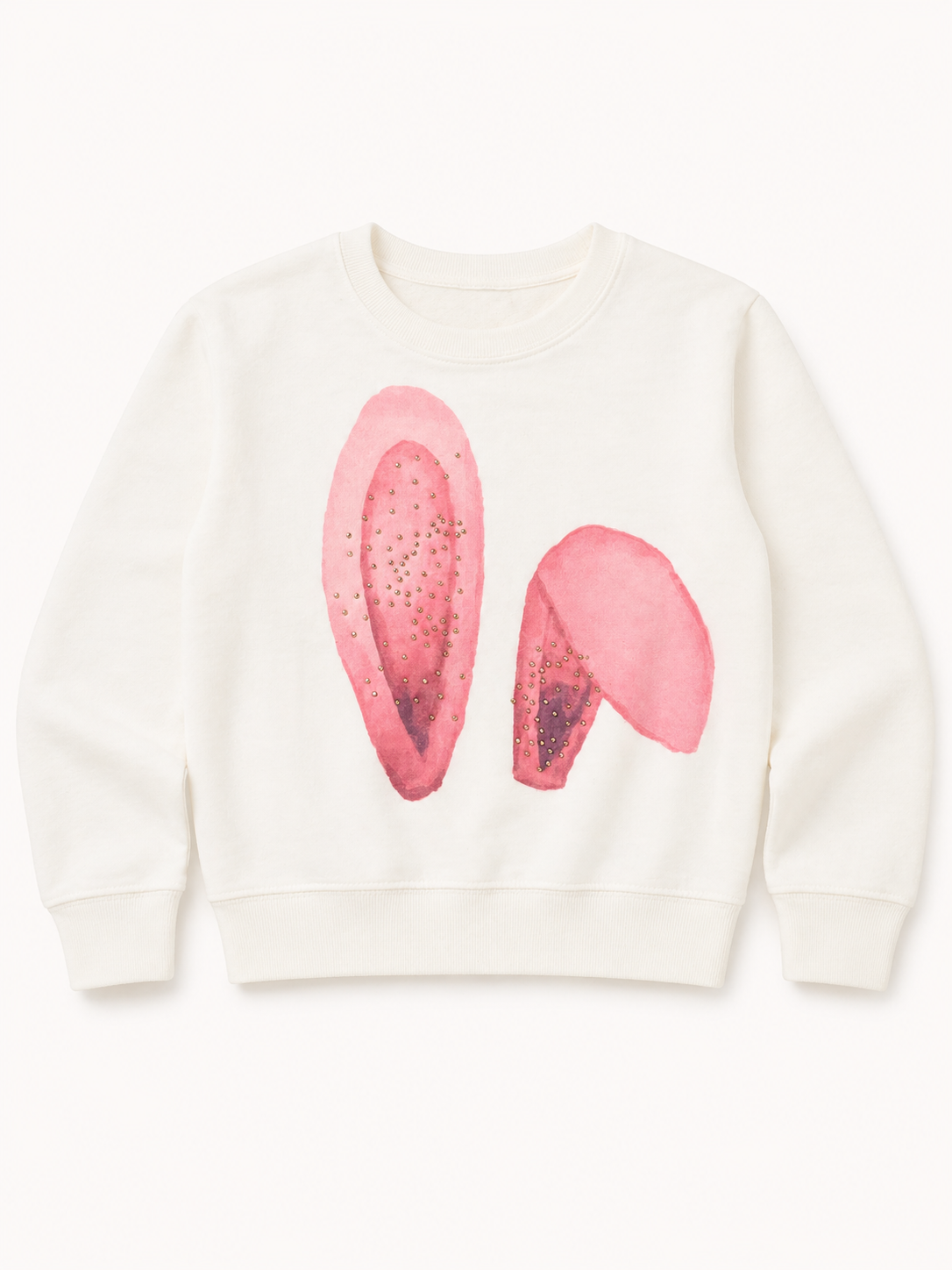 *MINI KIDS PINK BUNNY EARS PULLOVER - XSMALL (2-4) SWEATER Judith March