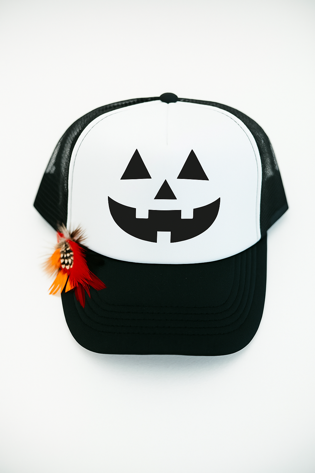 JACK O' LANTERN BLACK TRUCKER HAT TRUCKER HAT Judith March