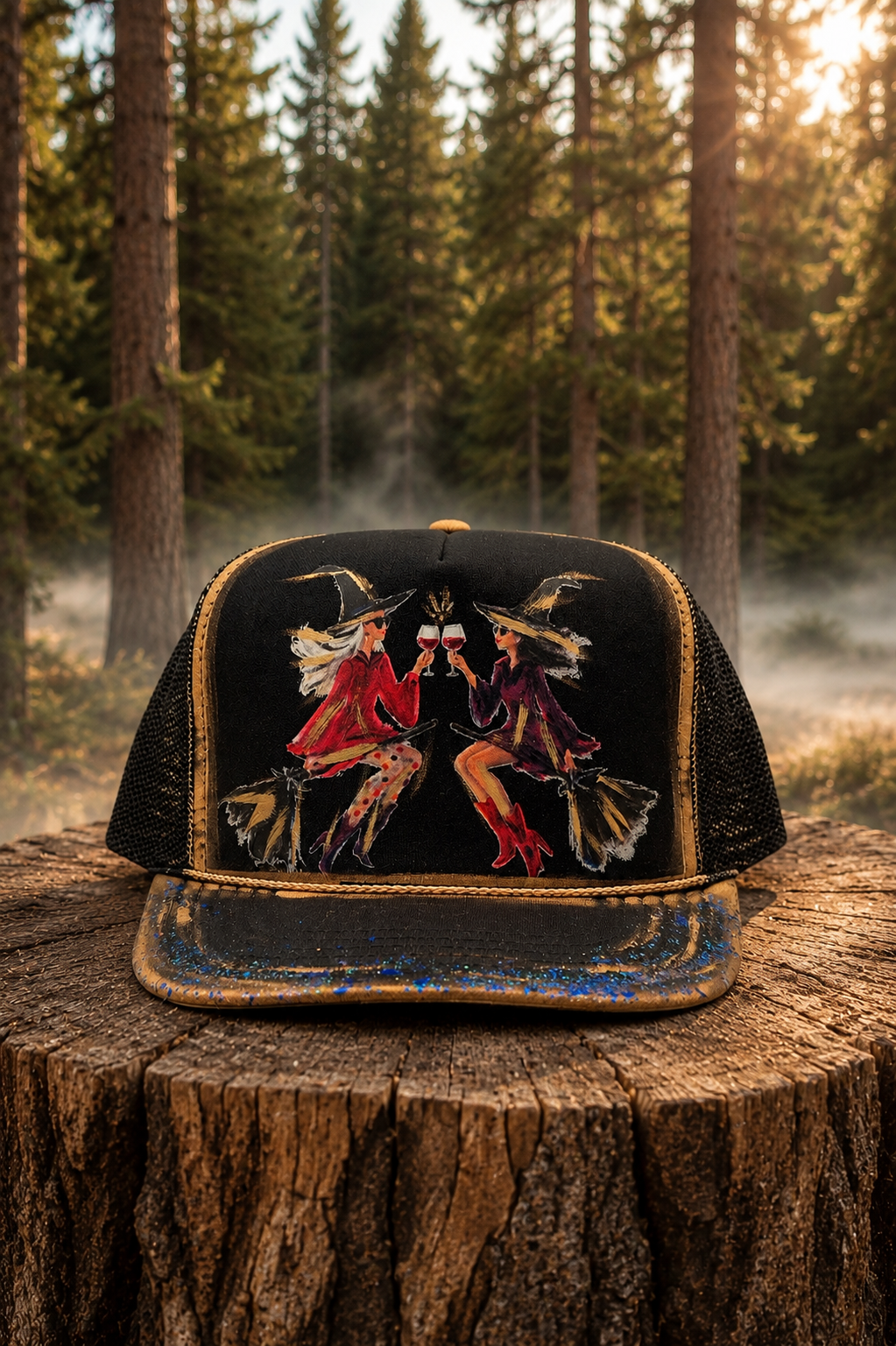 BREWS & BROOMS BLACK TRUCKER HAT
