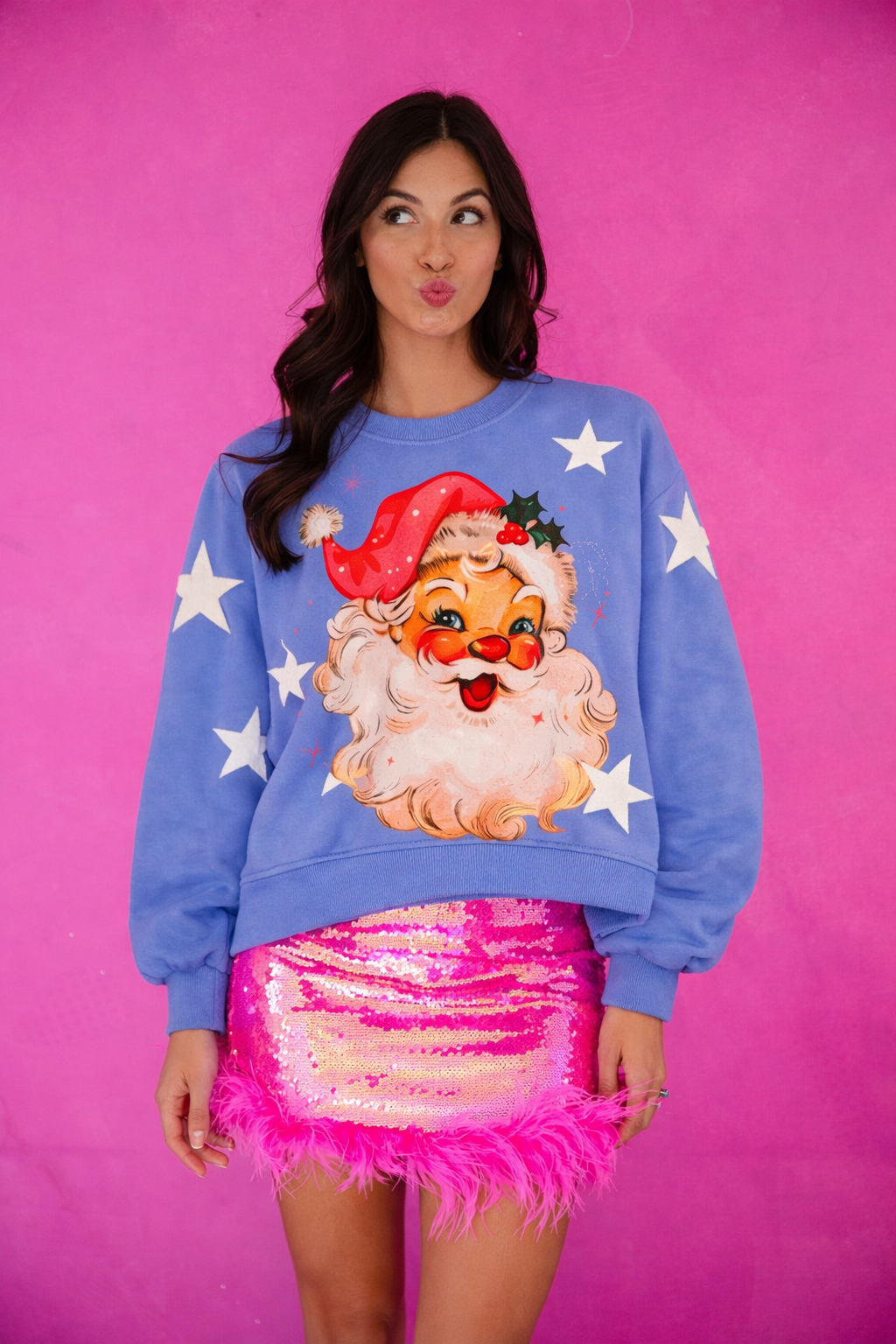 *JOLLY SANTA BLUE STAR PULLVER - L/XL PULLOVER Judith March